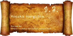 Voszka Hargitta névjegykártya